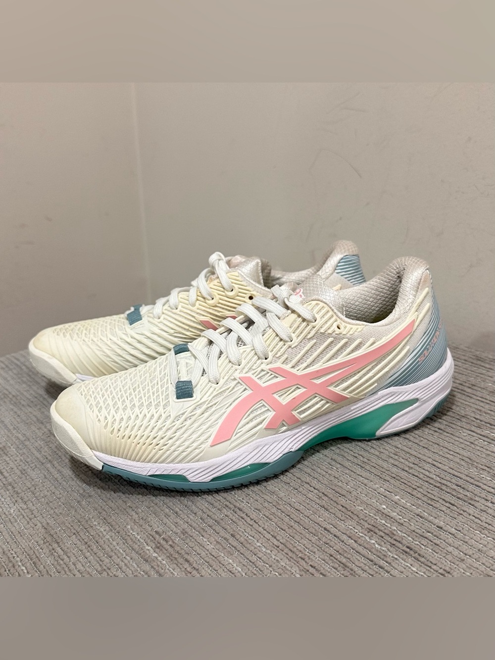 ASICS Solution Speed FF 2 Women's Tennis Shoes White Pink 1042A136 Size US 7